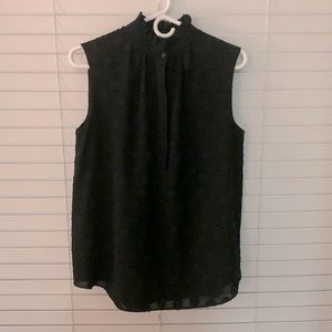 Ann Taylor black size S fully lined, half button up tank blouse